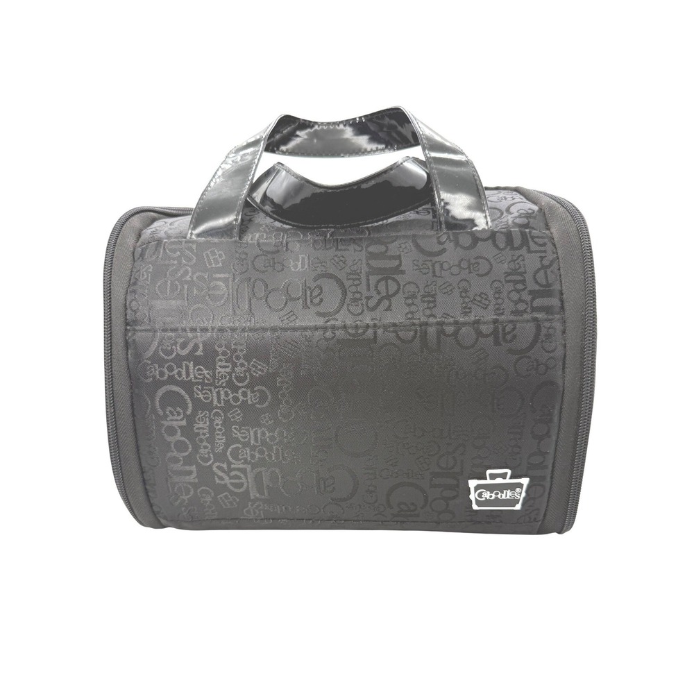 Caboodles Black Logo Print Hanging Toiletry Bag Makeup Organizer Travel Case